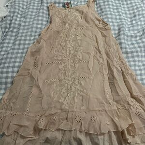 Johnny Was pale pink Embroidered dress